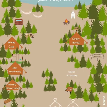 Wolny Glamping Na Mazurach 豪华帐篷 *